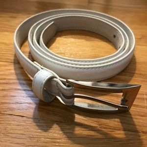 Loft White Leather Belt